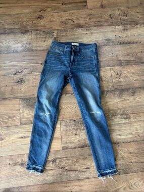 Madewell Distressed Dark Blue Skinny Jeans